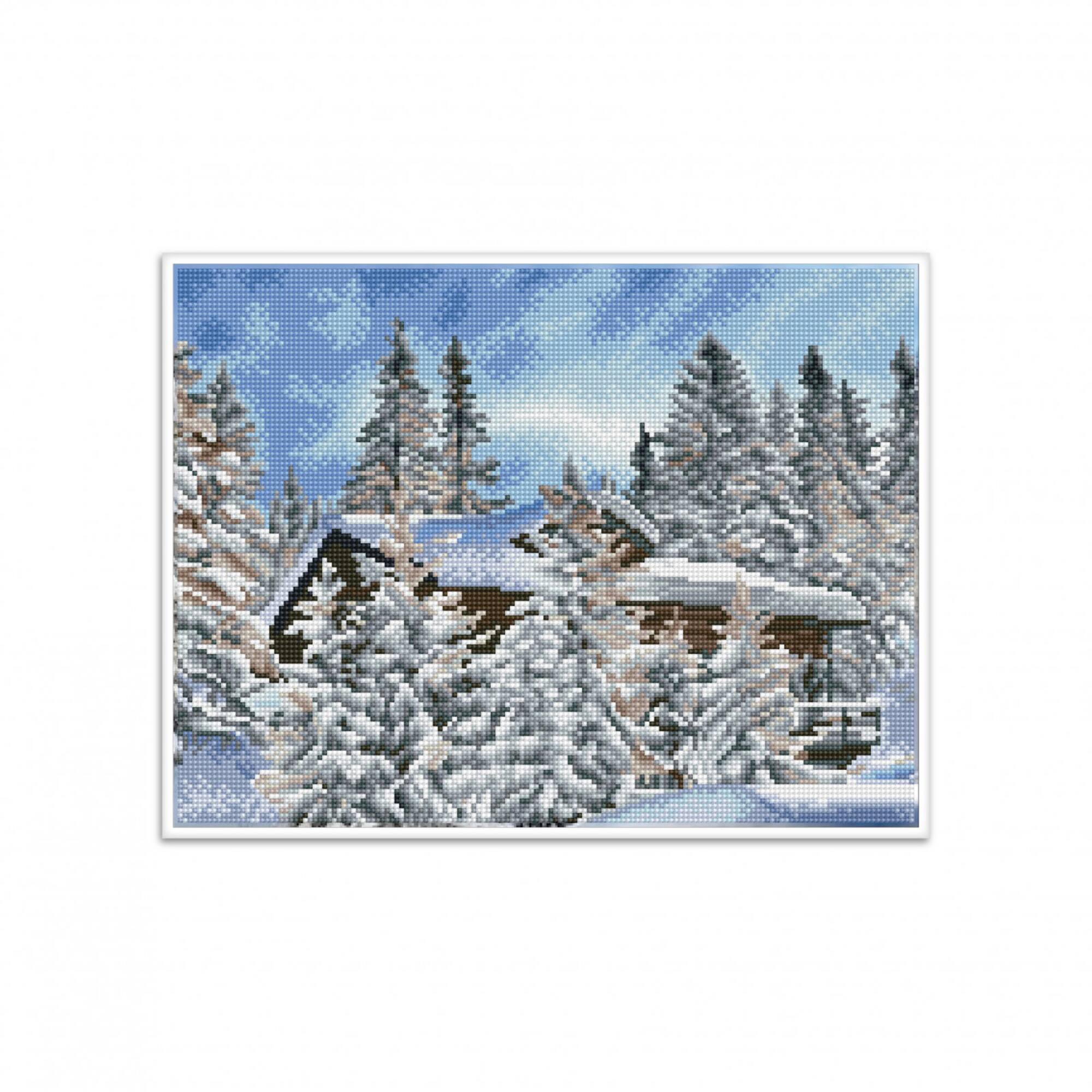 Diamond Dotz® Intermediate Alpine Retreat Pre-Framed Diamond Painting Kit